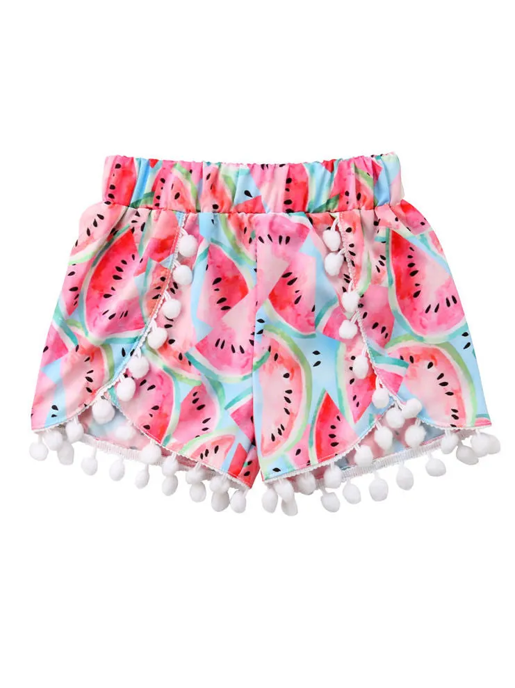 Little Girl Watermelon Print Short Pants