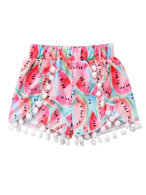 Little Girl Watermelon Print Short Pants
