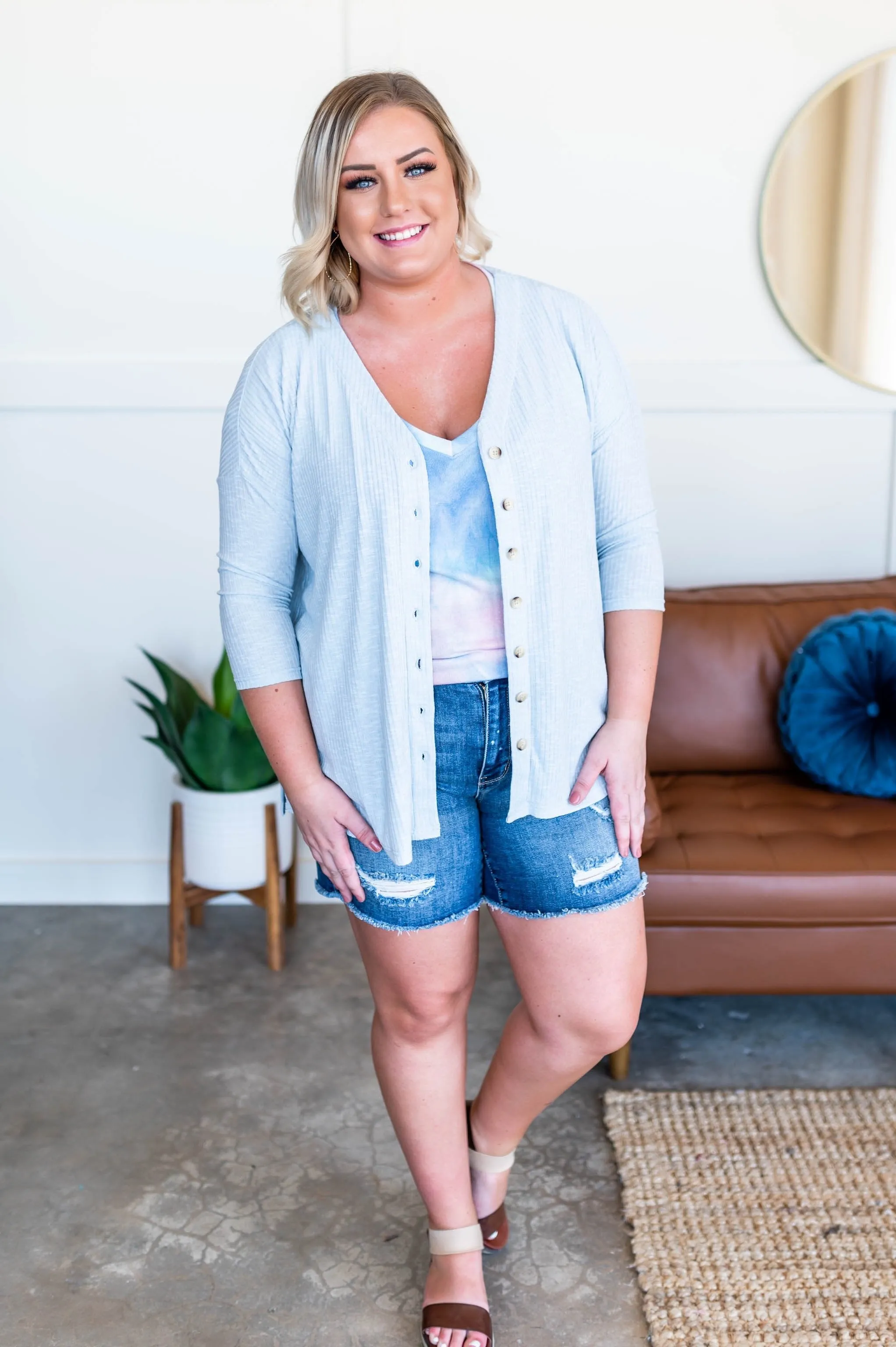 Living Our Best Life Tie Dye Top In Blue