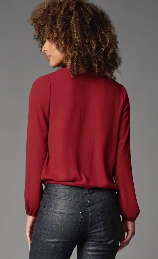 Lola & Sophie Zip Neck Double Georgette Top