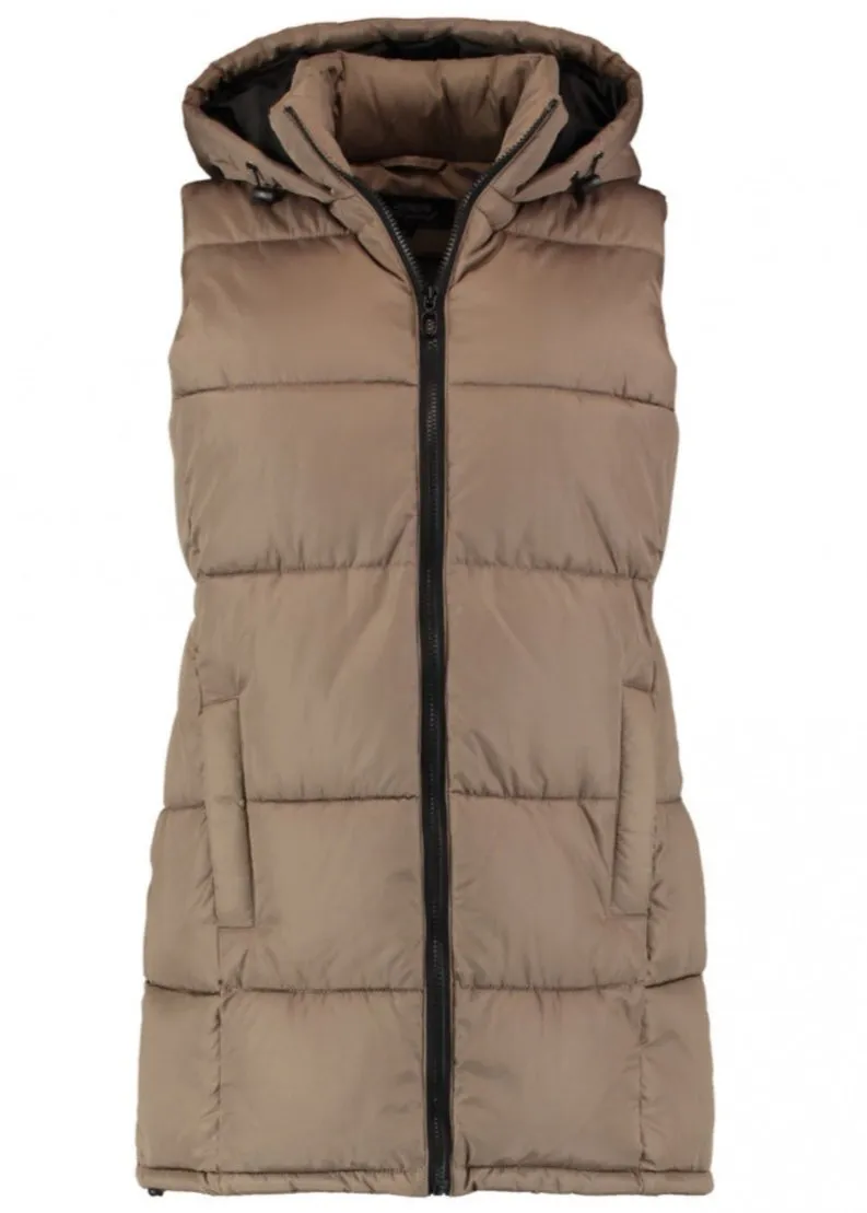 Lona Beige Toggle Waist Puffer Gilet