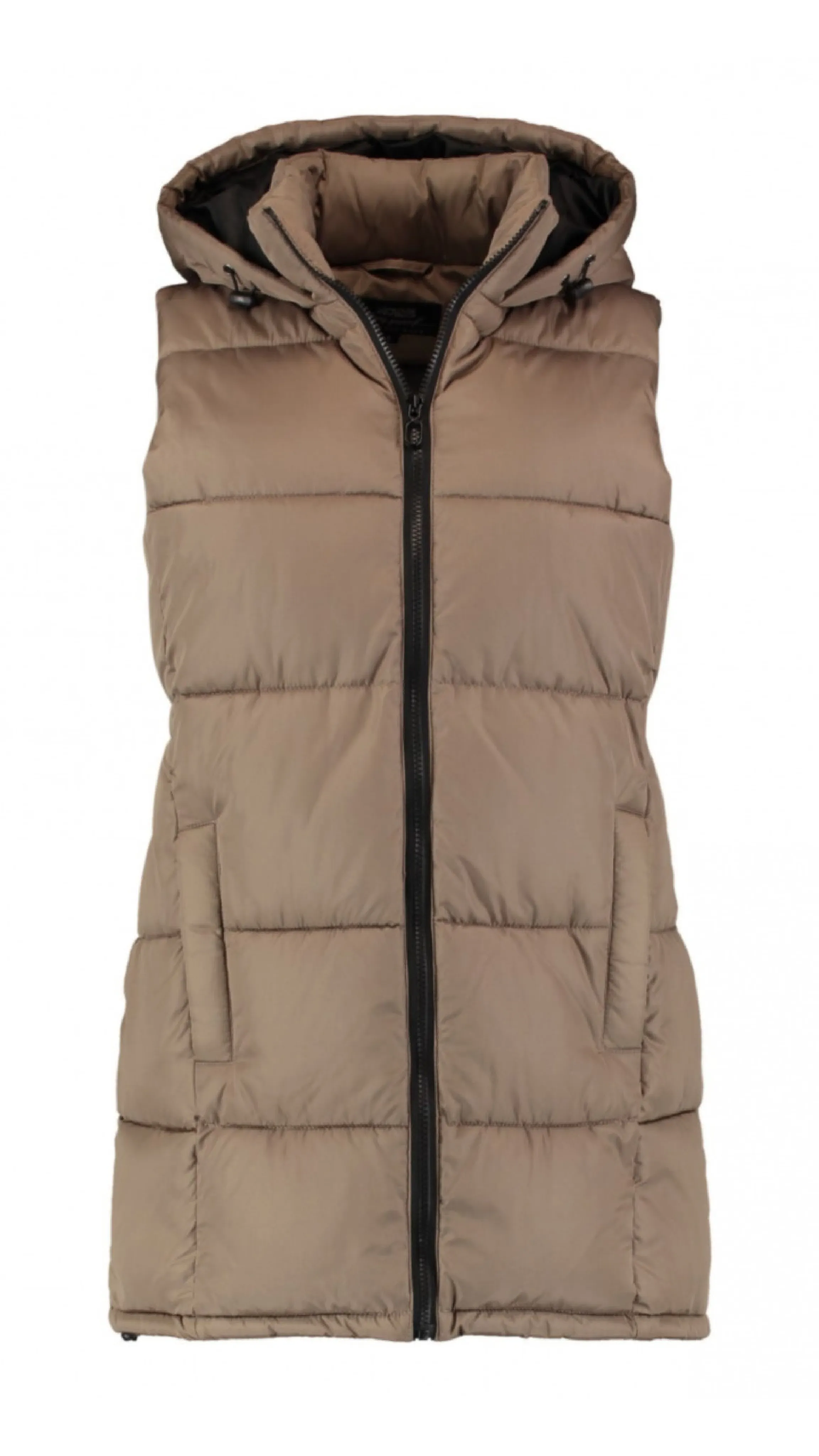Lona Beige Toggle Waist Puffer Gilet