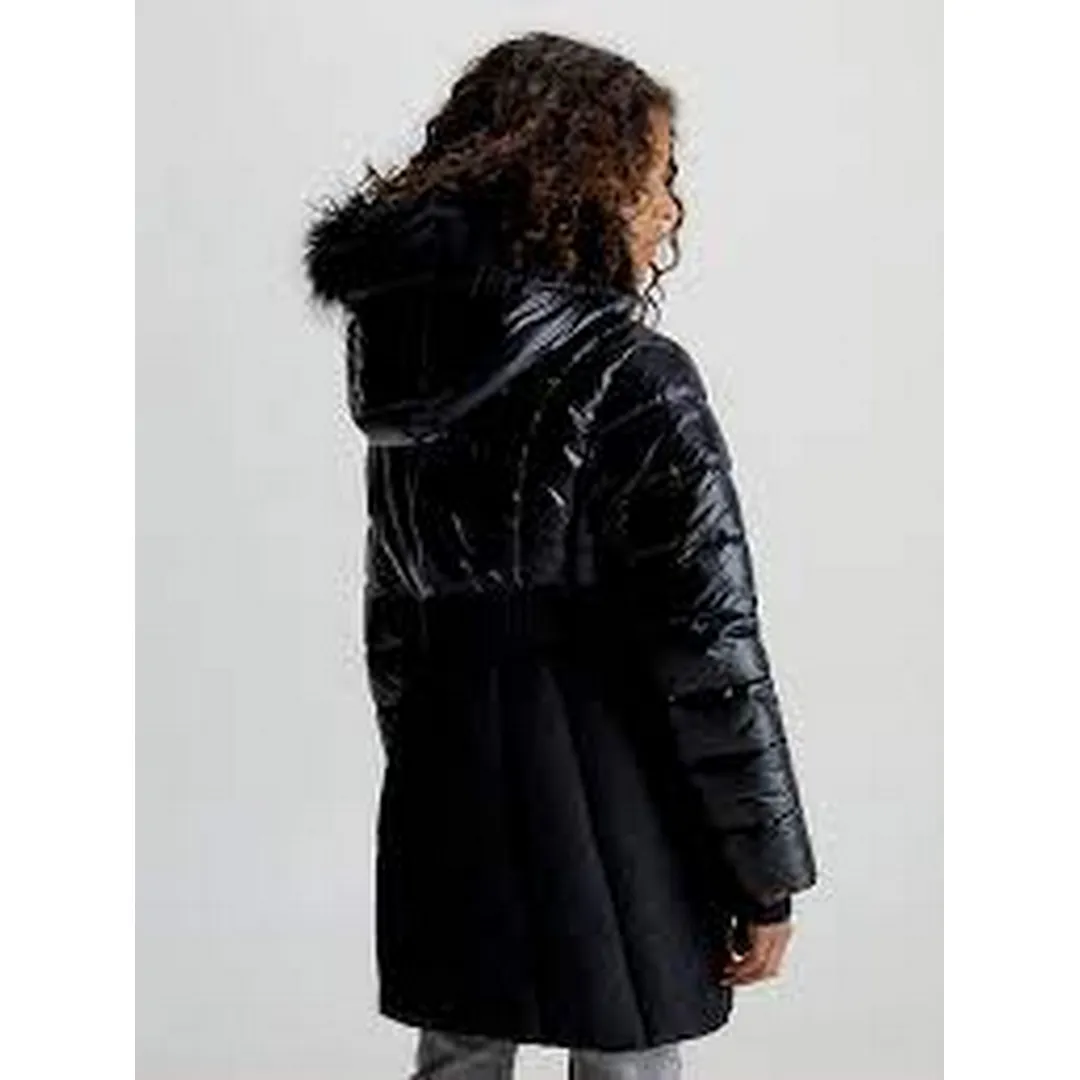 Long Belted Puffer Coat