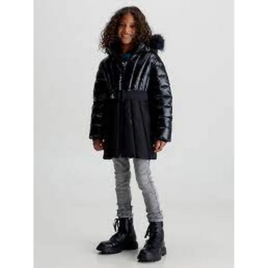 Long Belted Puffer Coat