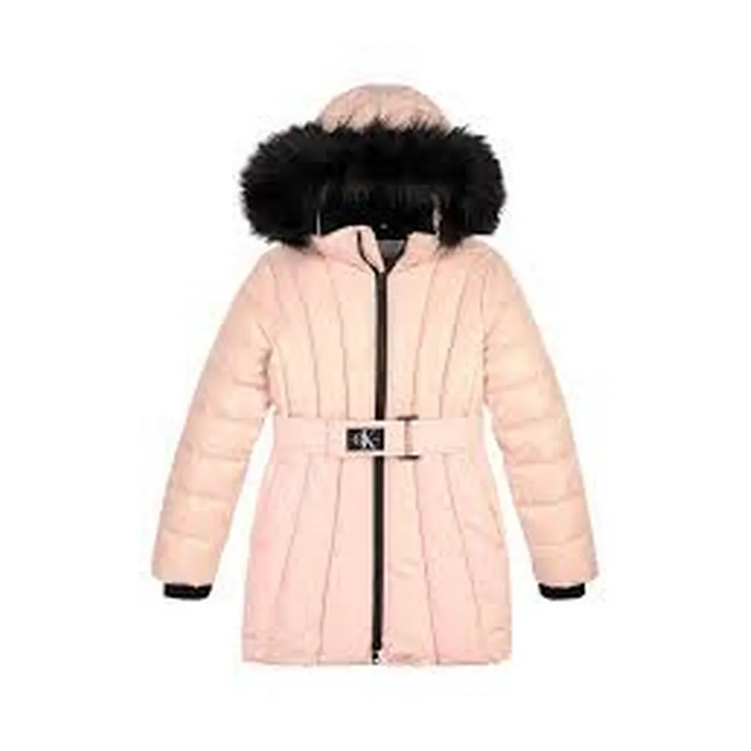 Long Belted Puffer Coat