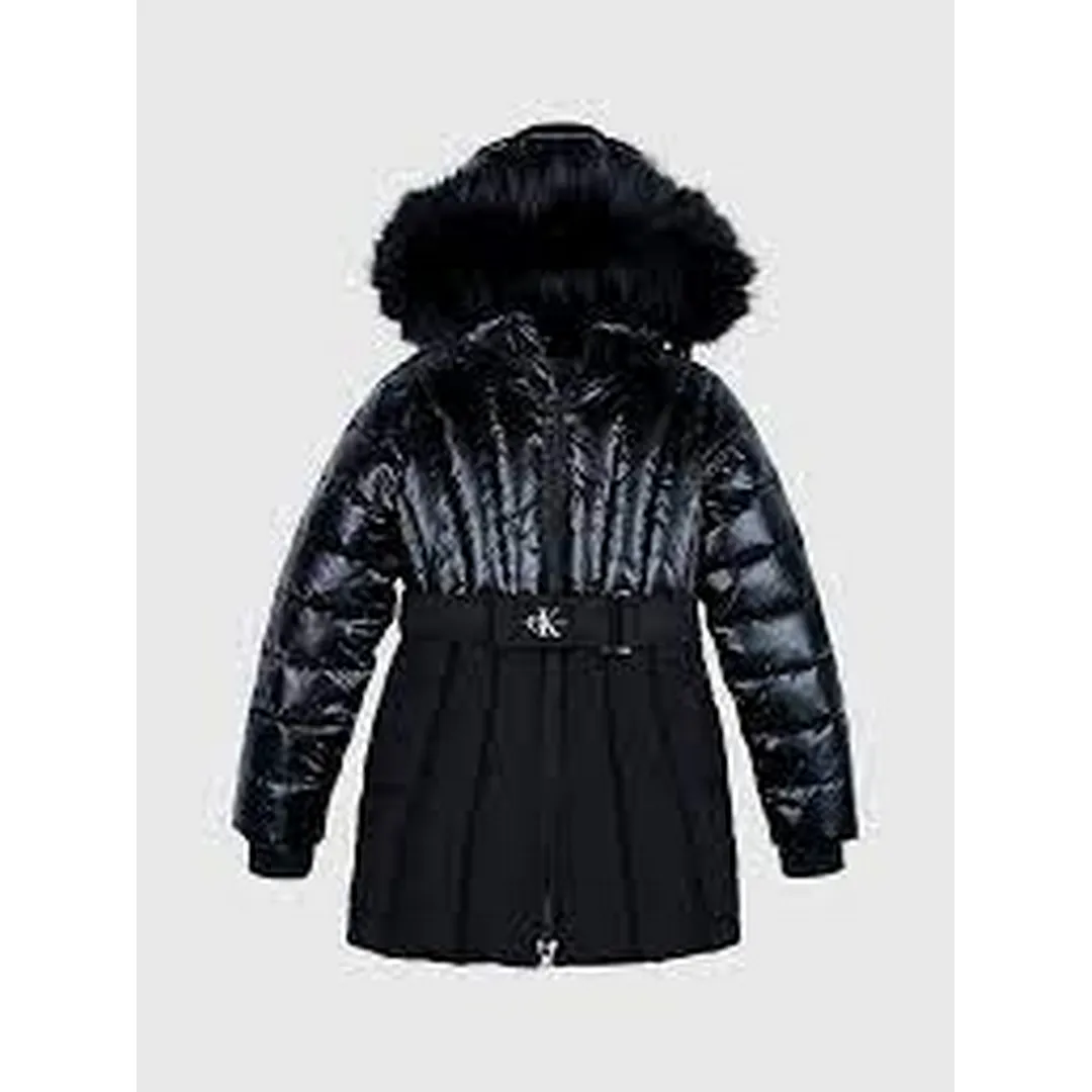 Long Belted Puffer Coat