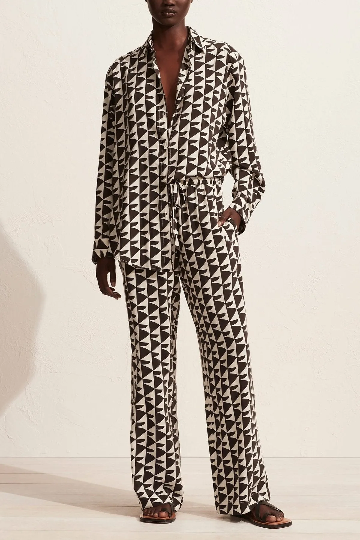 Long Sleeve Silk Shirt in Talavera