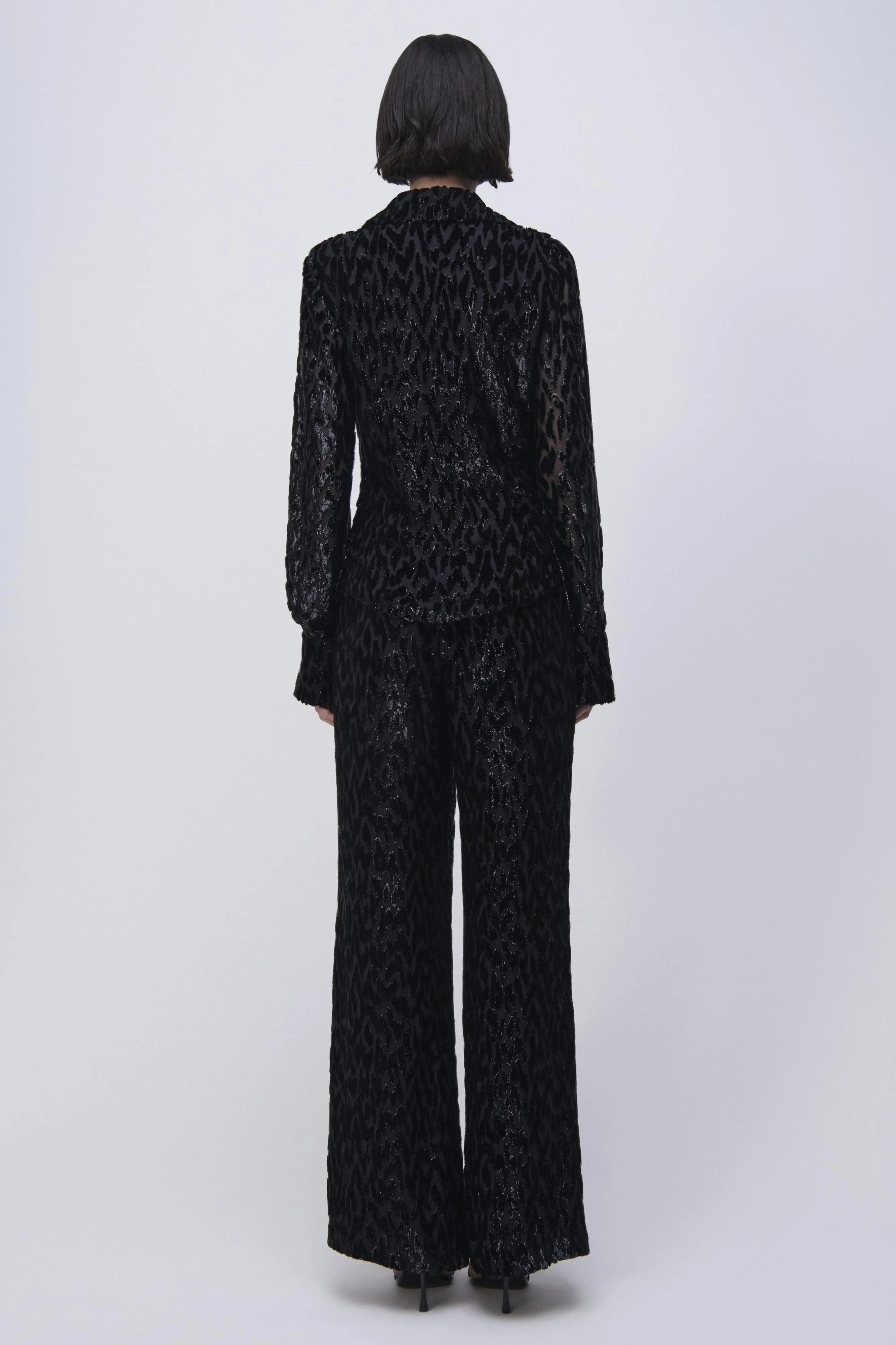 Luella Deep V Top in Black Lurex