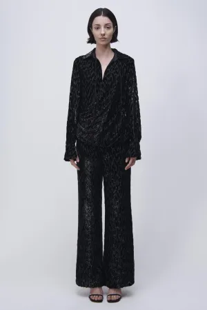 Luella Deep V Top in Black Lurex