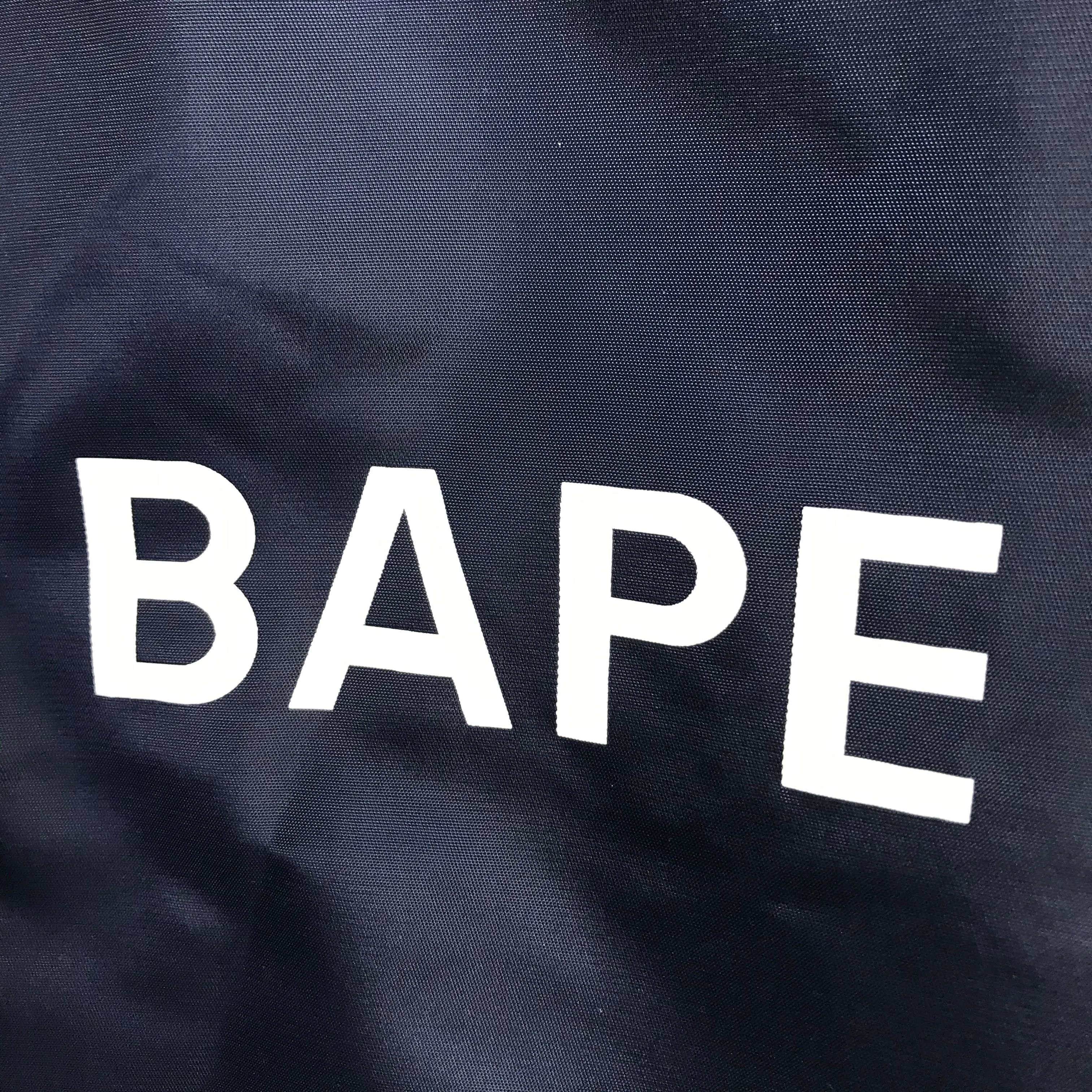 [M] A Bathing Ape Bape Satin Baseball Jacket Navy