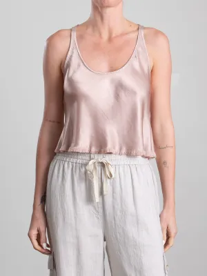 Maggie Tank in Vintage Satin - Nude