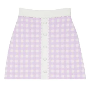 MAJE STRAIGHT SKIRT IN CHECKED JACQUARD