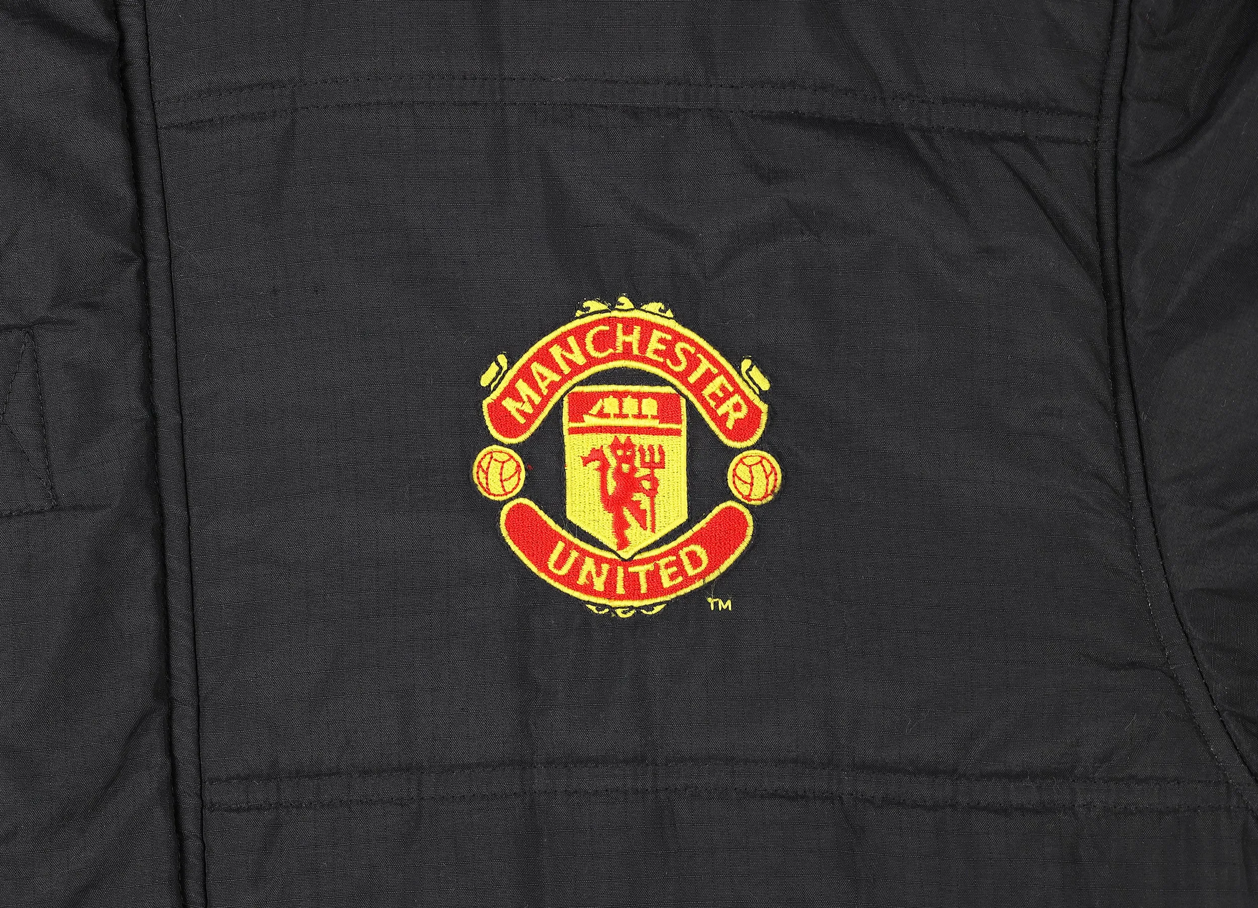 Manchester United 1998 Umbro Puffer Jacket Coat - Black - L