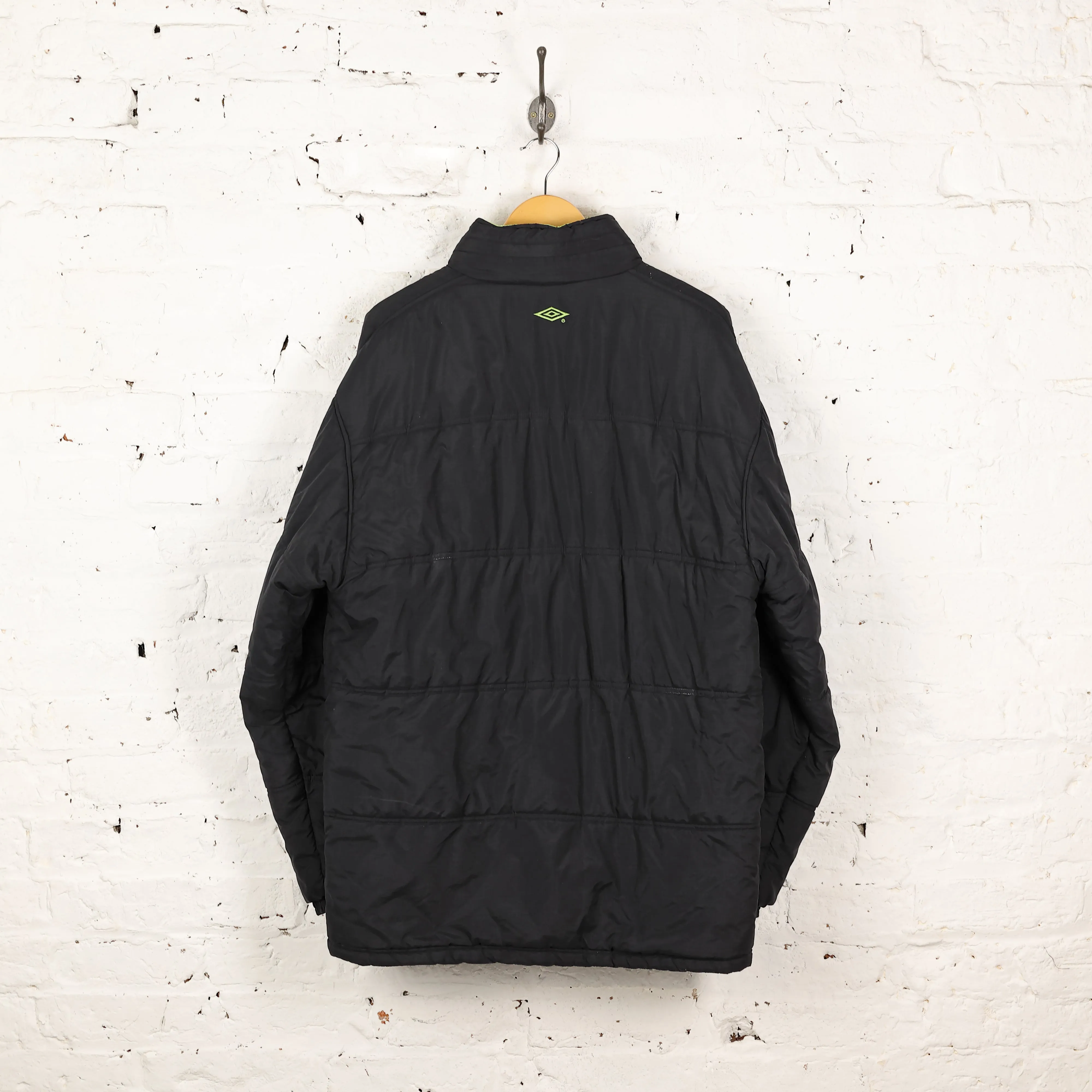 Manchester United 1998 Umbro Puffer Jacket Coat - Black - L