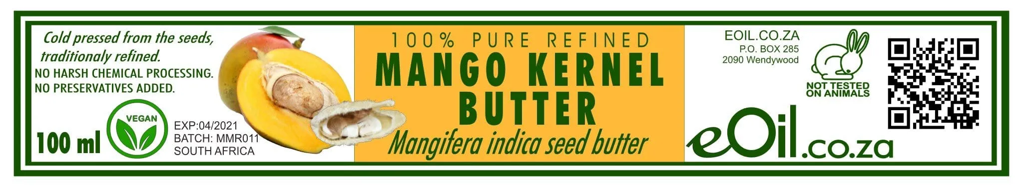 Mango Body Butter kernel pure refined