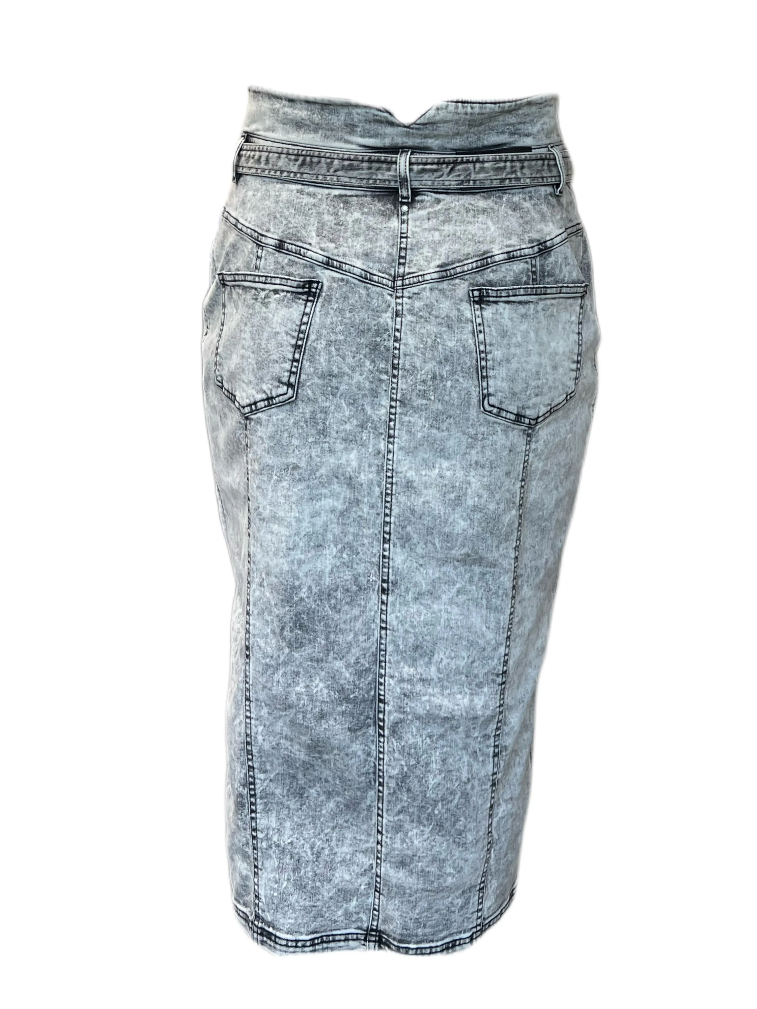 Marina Rinaldi Women's Grey Camera Straight Skirt NWT