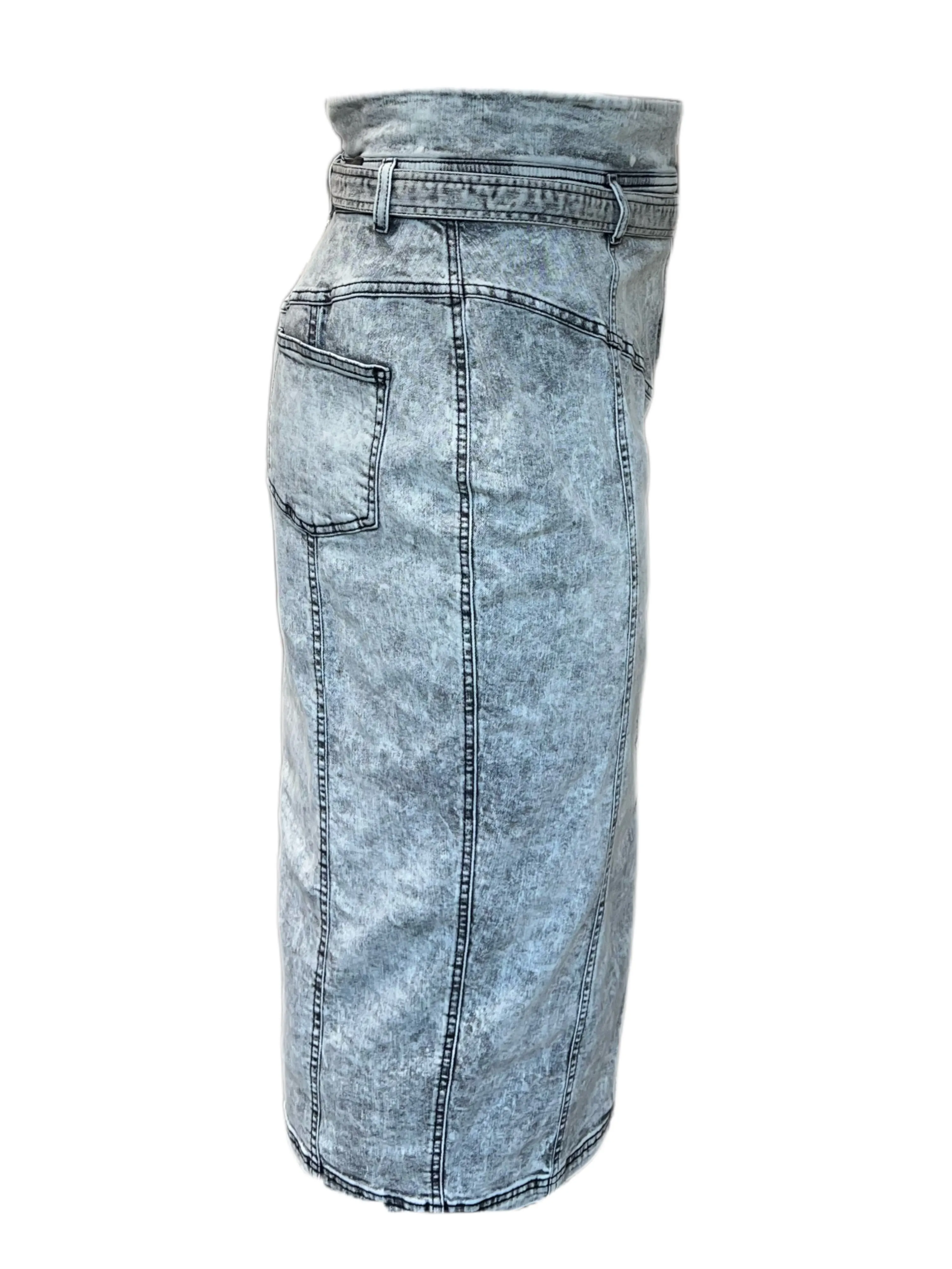 Marina Rinaldi Women's Grey Camera Straight Skirt NWT