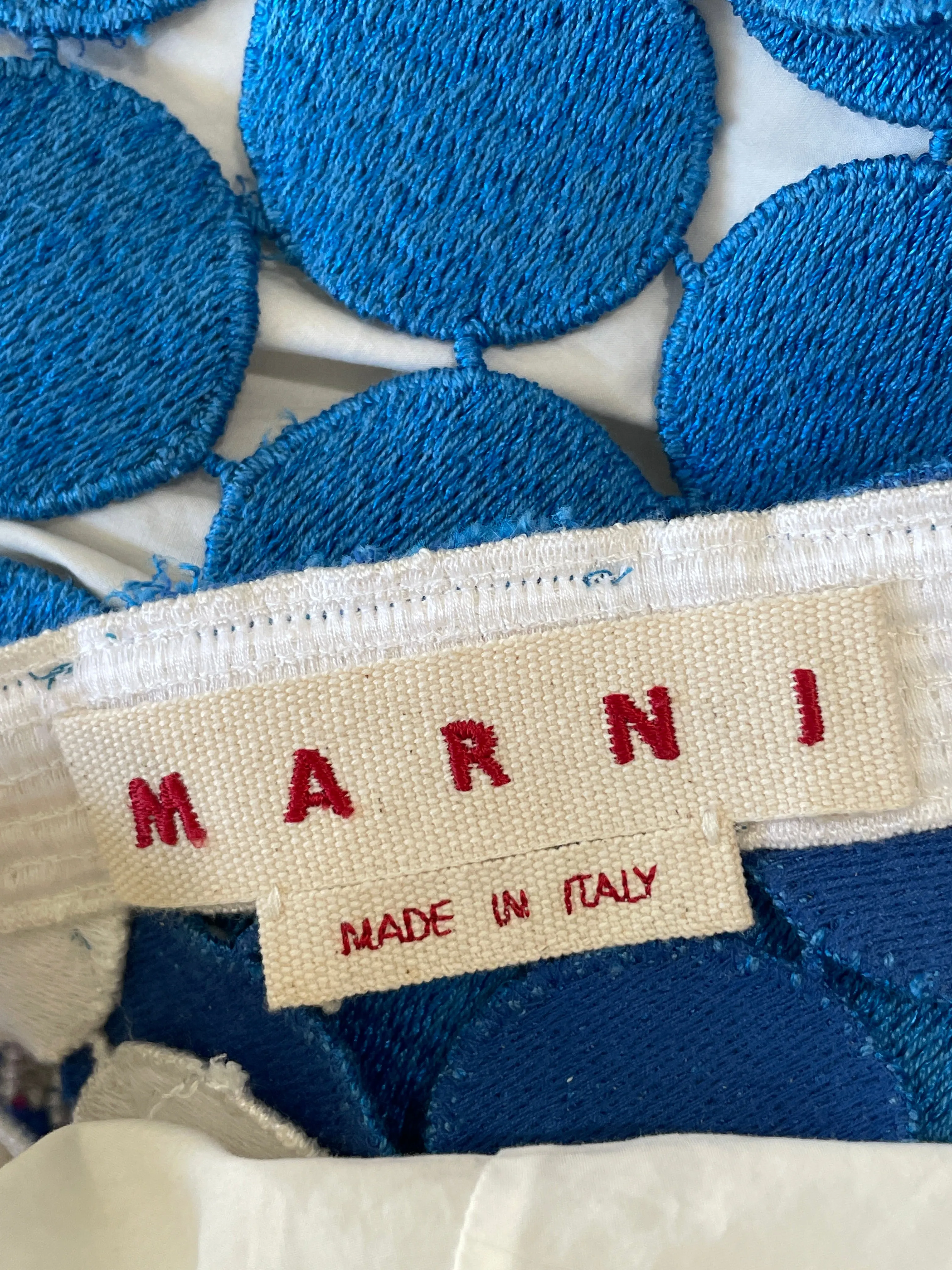 Marni Blue White Circle Skirt SS16