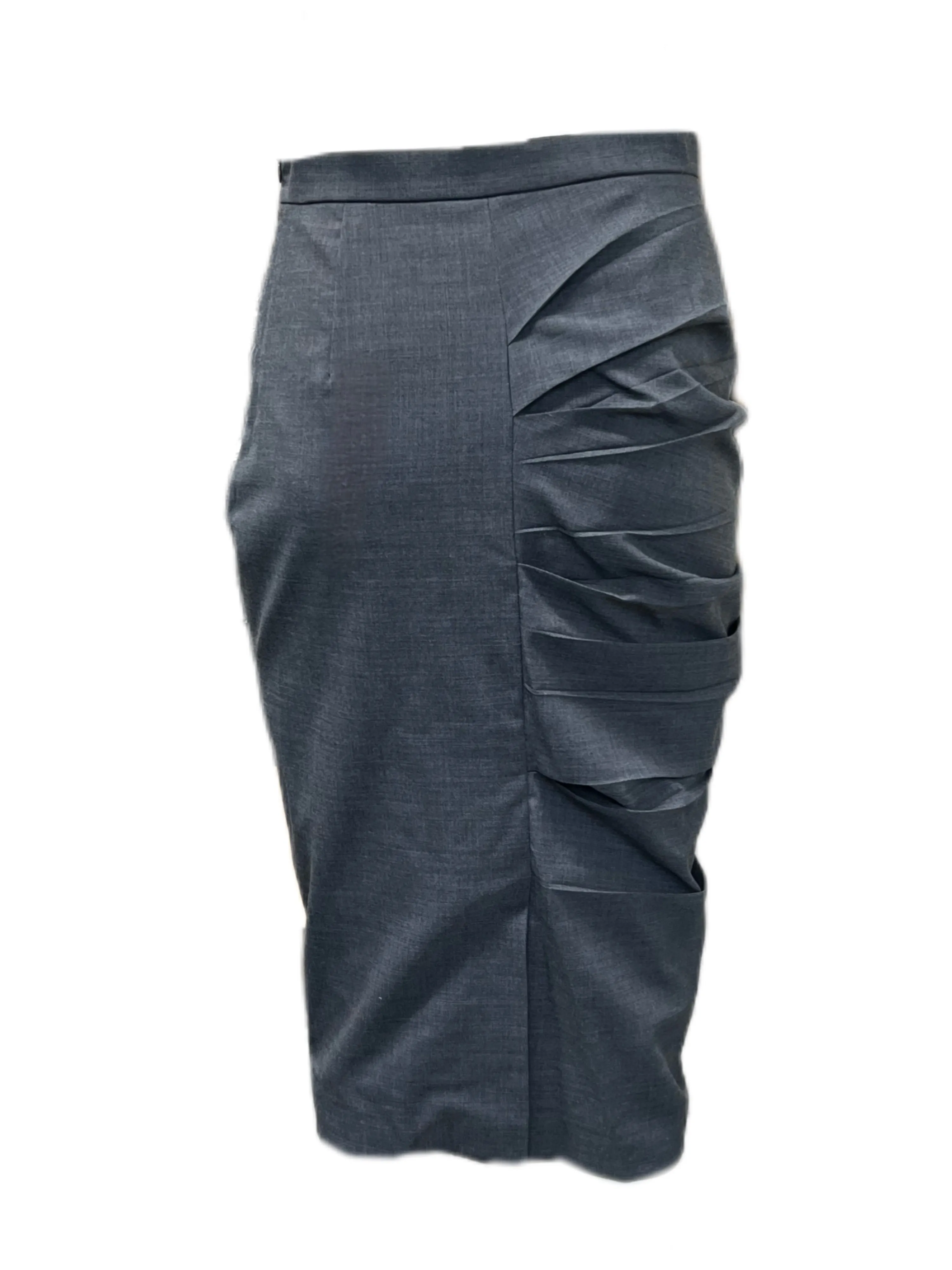 Max Mara Women's Grey Calcina Straight Skirt Size 8 NWT