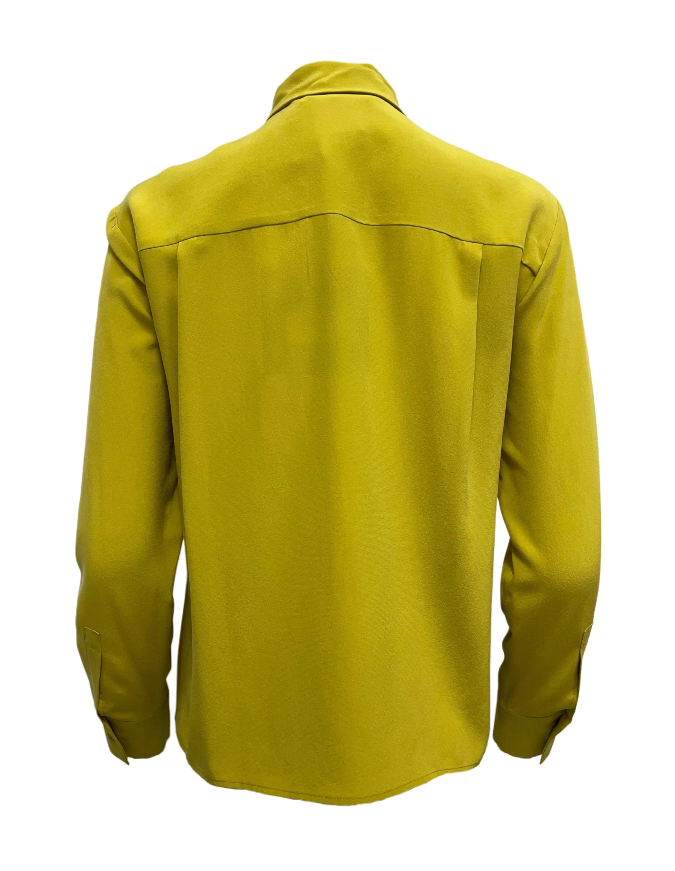 Max Mara Women's Yellow Norma Silk Long Sleeve Shirt NWT