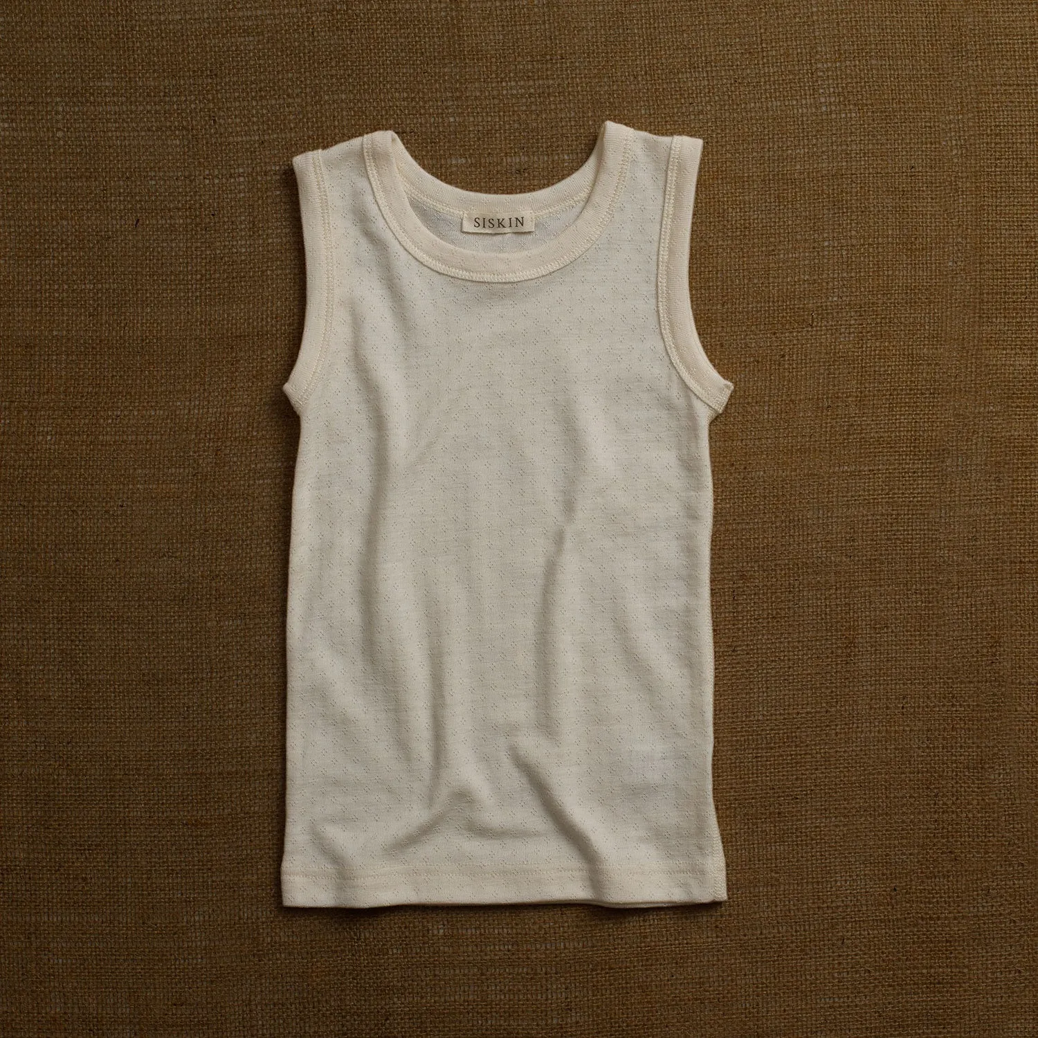 Merino Wool/Silk Pointelle Vest - Pearl