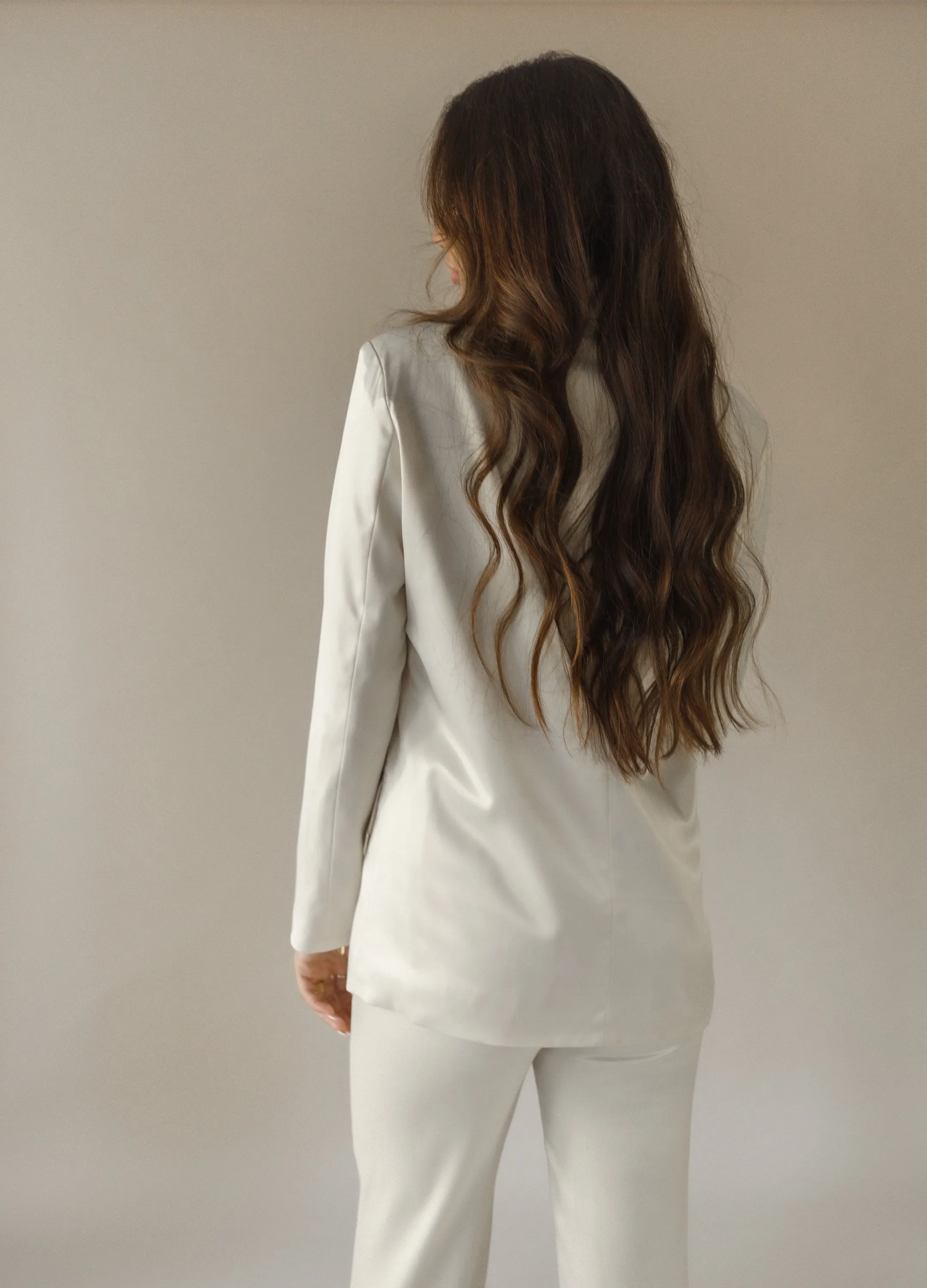 Mila Ivory Satin Blazer
