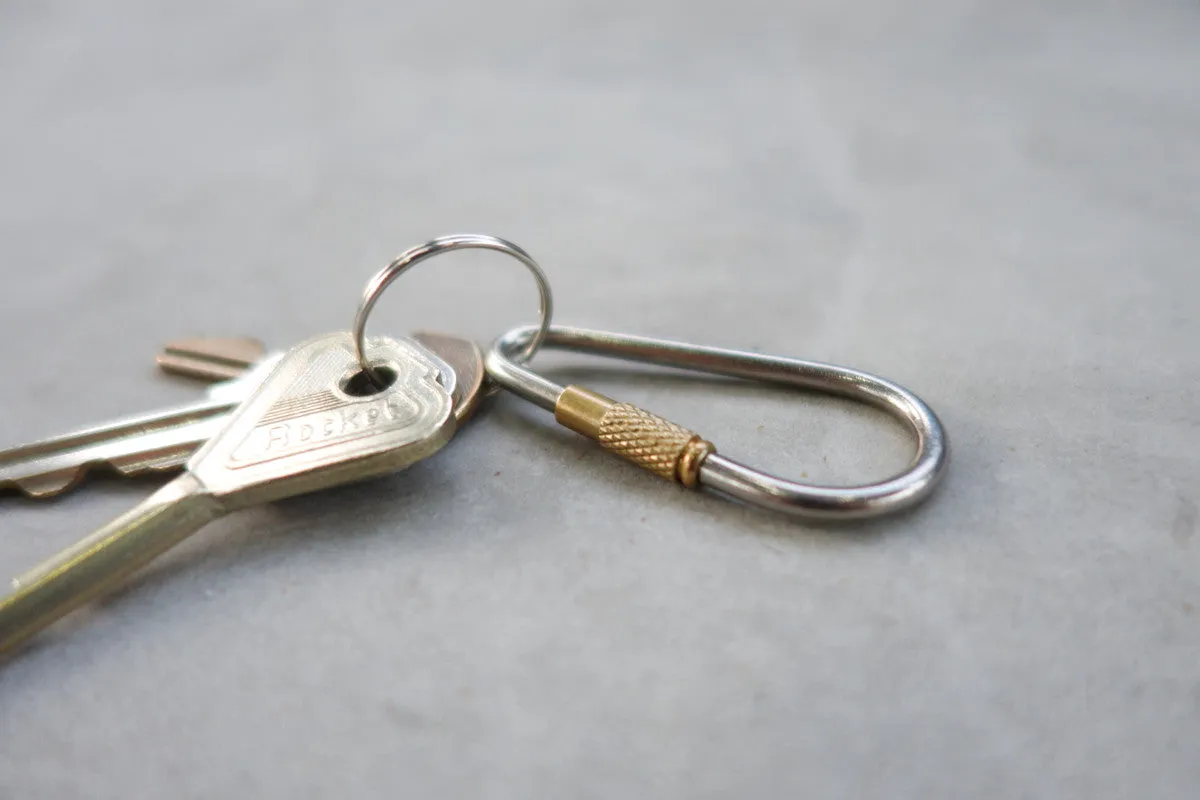 Minimalist Titanium and Brass Carabiner Keyring