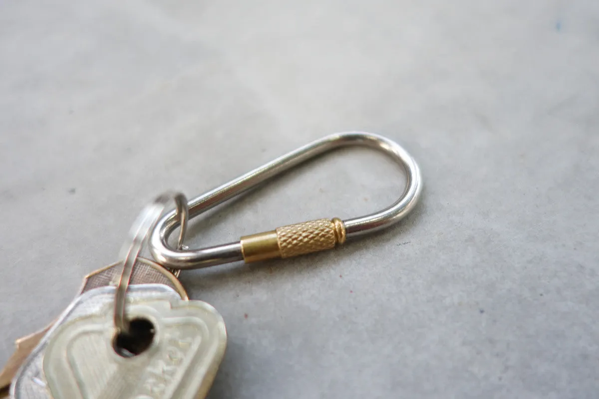 Minimalist Titanium and Brass Carabiner Keyring