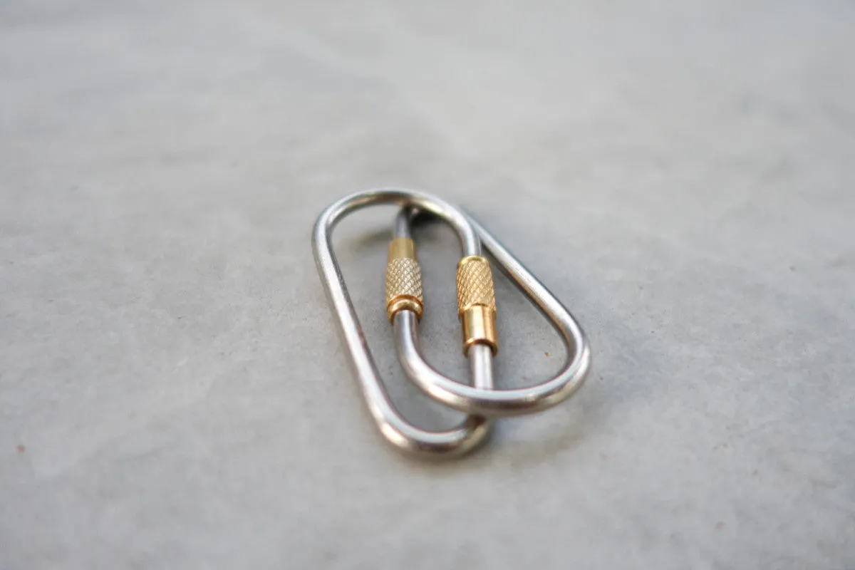 Minimalist Titanium and Brass Carabiner Keyring