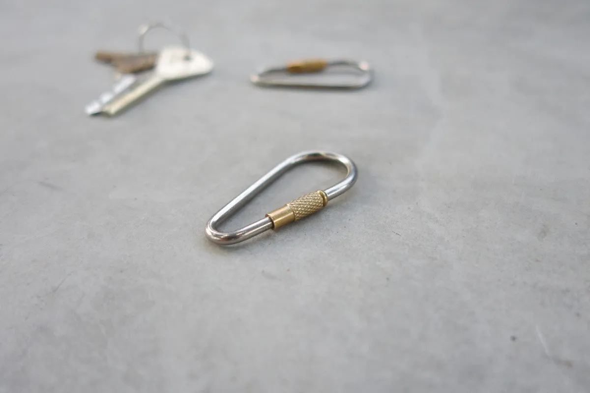 Minimalist Titanium and Brass Carabiner Keyring