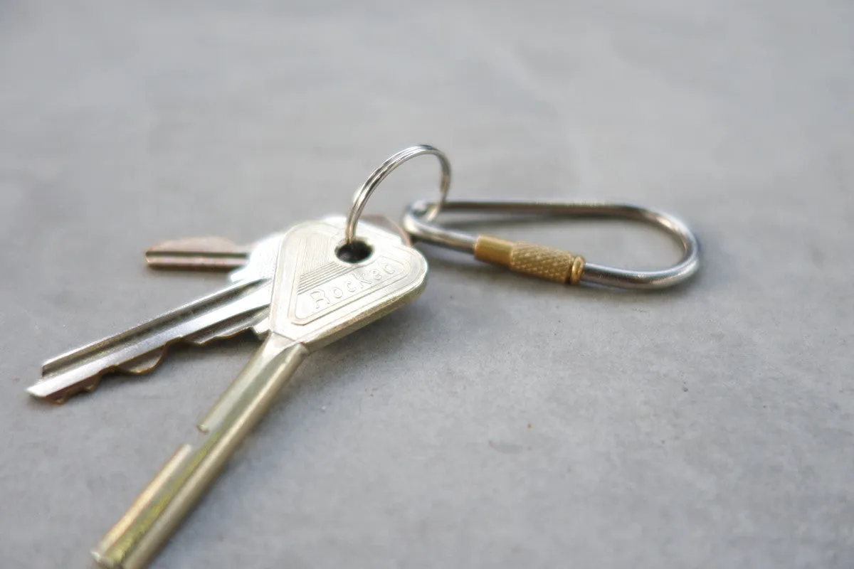 Minimalist Titanium and Brass Carabiner Keyring