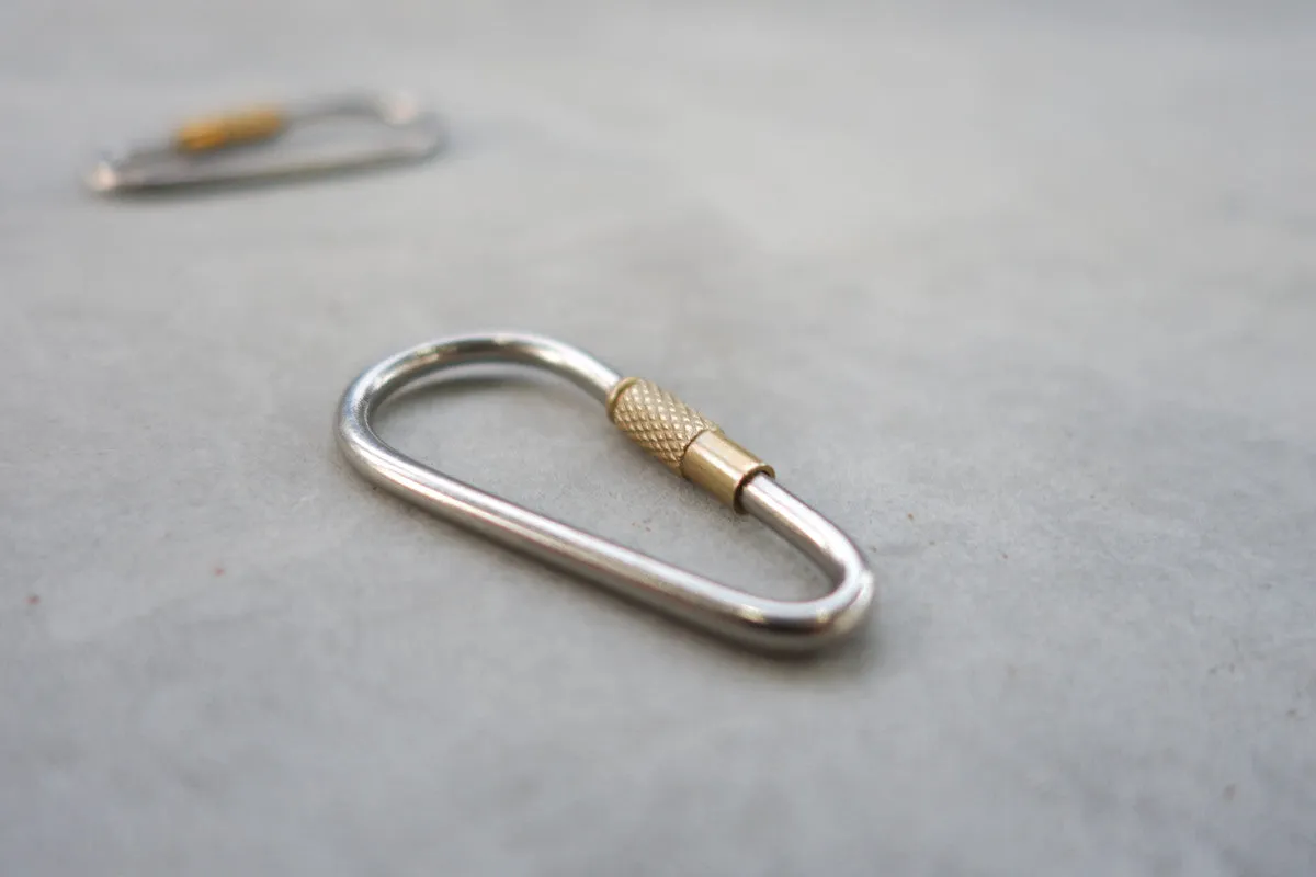 Minimalist Titanium and Brass Carabiner Keyring