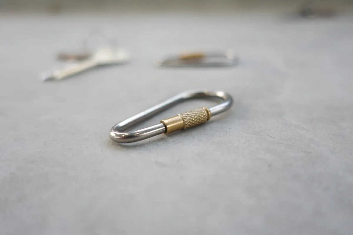 Minimalist Titanium and Brass Carabiner Keyring