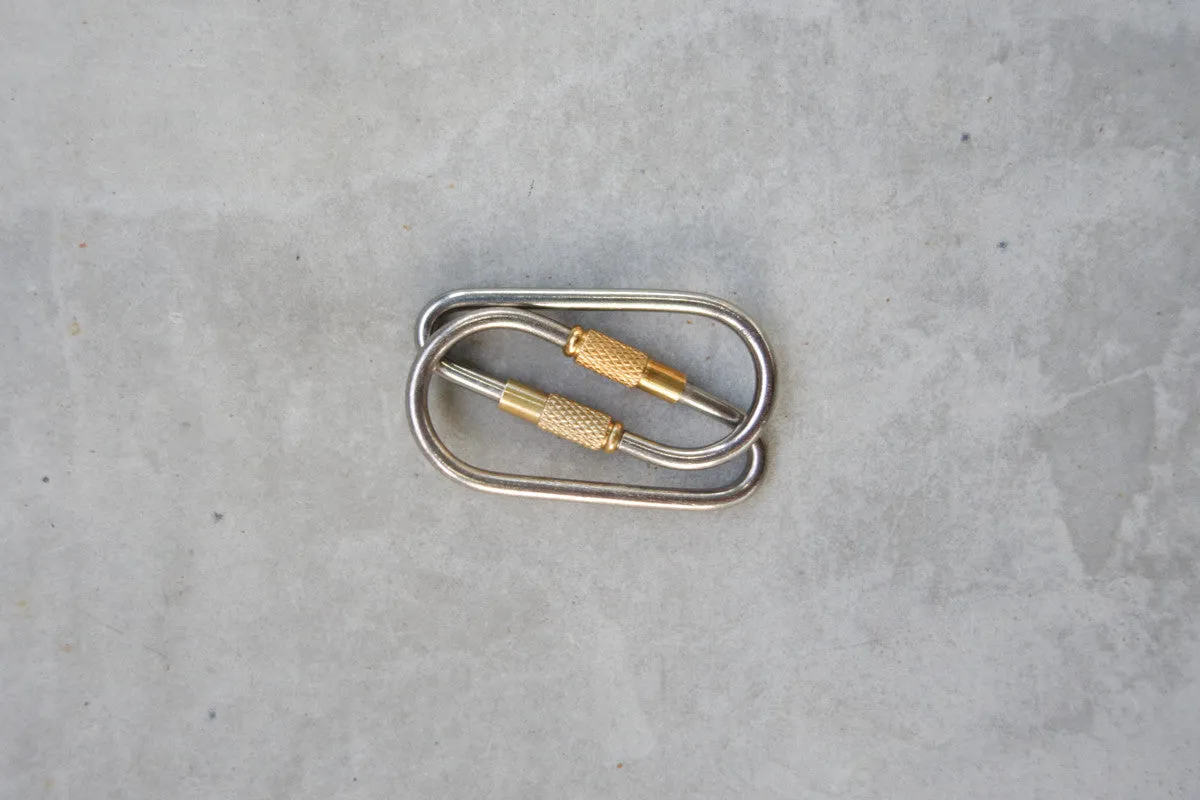 Minimalist Titanium and Brass Carabiner Keyring