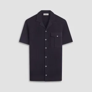 Mixed Stitch Short Sleeve Shirt Sweater