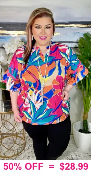 Multi Color Flower blouse
