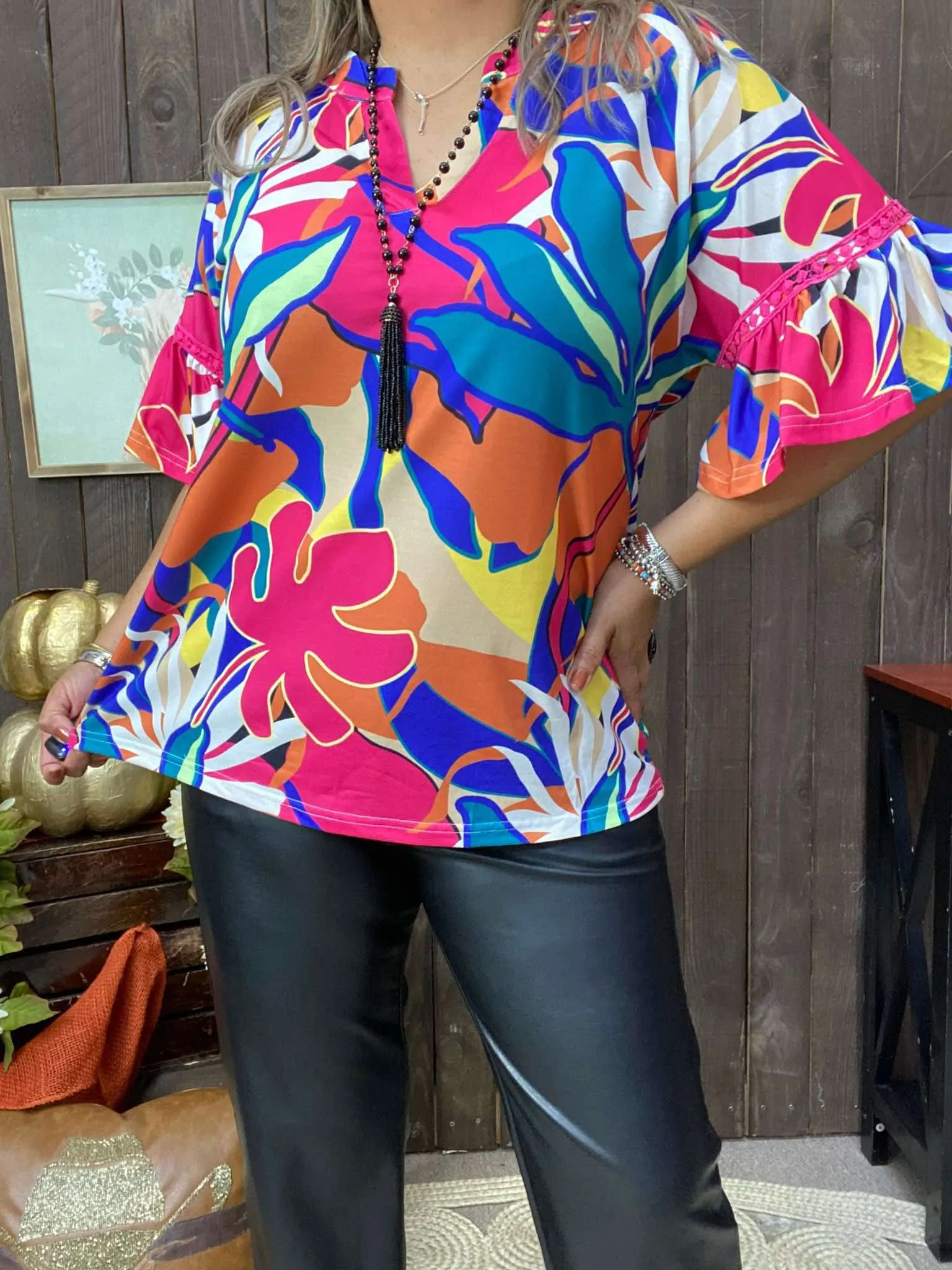 Multi Color Flower blouse