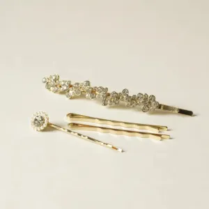 nar'sha - Rhinestone & Metal Hair Bobby Pins
