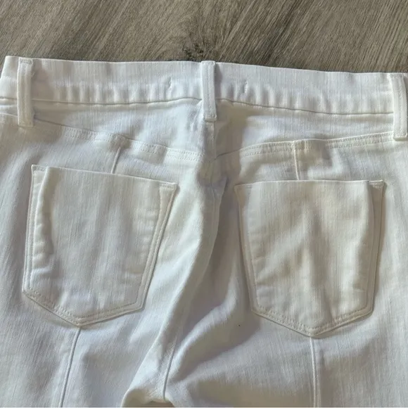 NEW J BRAND White Skinny Stretch Denim Jeans Pants With Raw Hem Size 27 $290