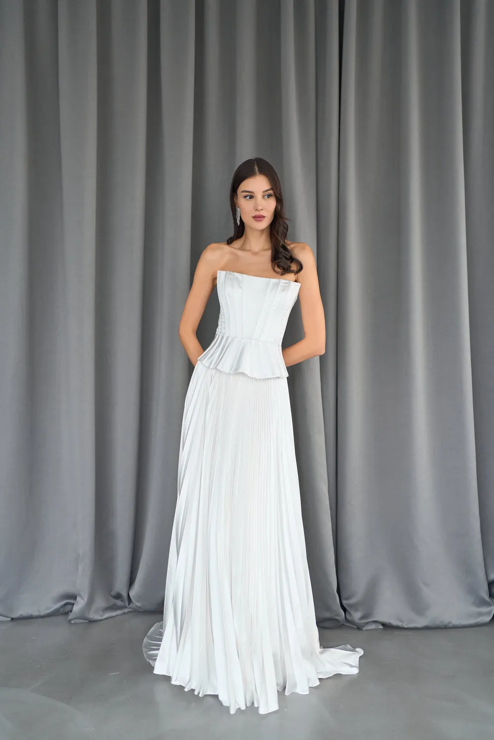 Nora pleated satin skirt