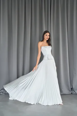 Nora pleated satin skirt