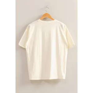 Off White Short Sleeve Front v neck Tunic Tee