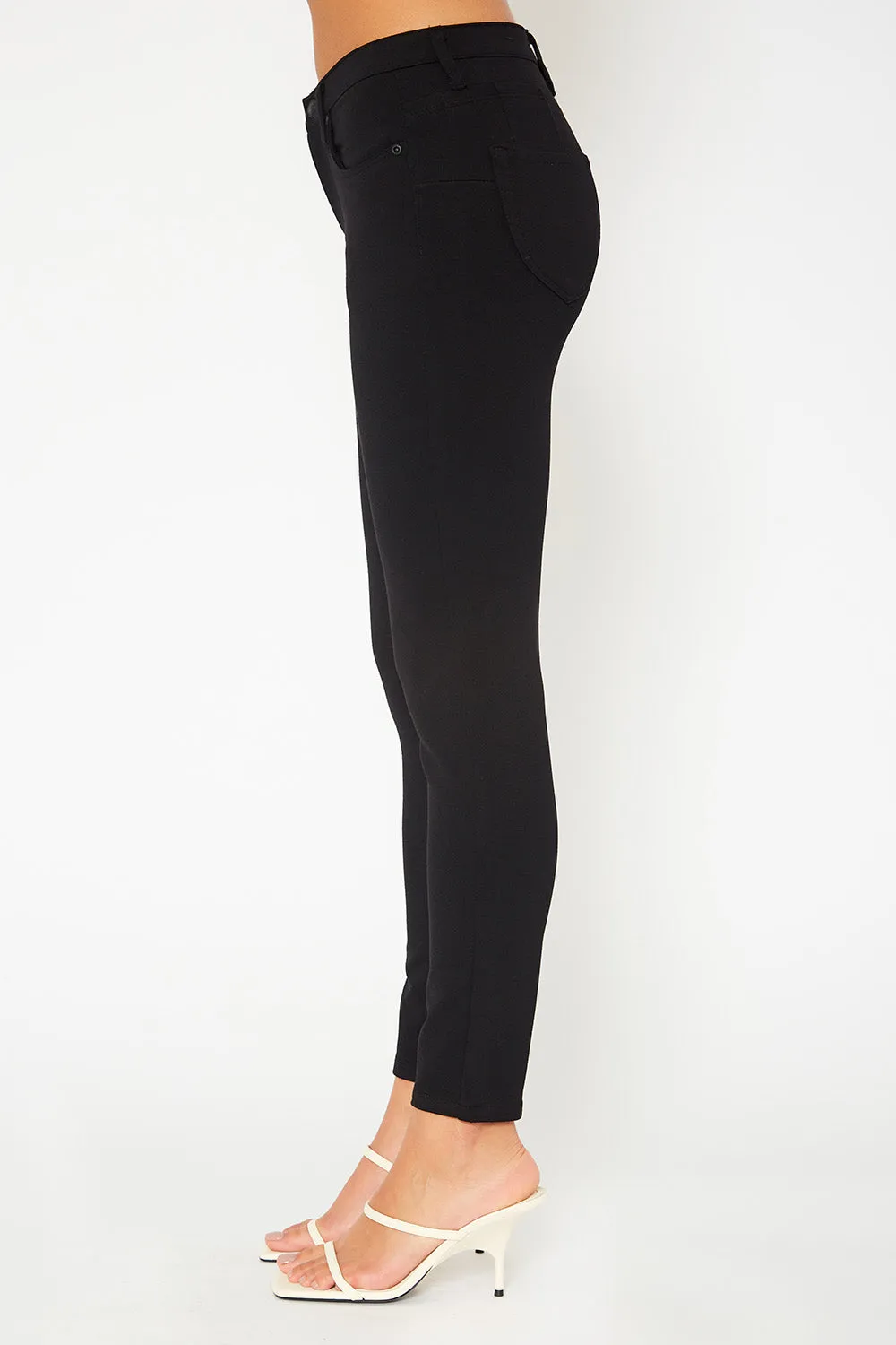 One button ponte black skinny pants