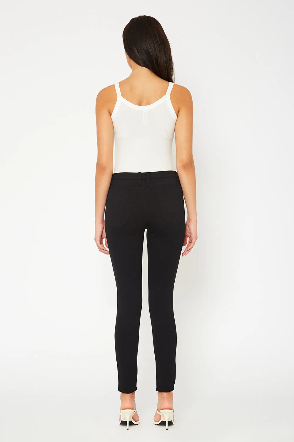 One button ponte black skinny pants