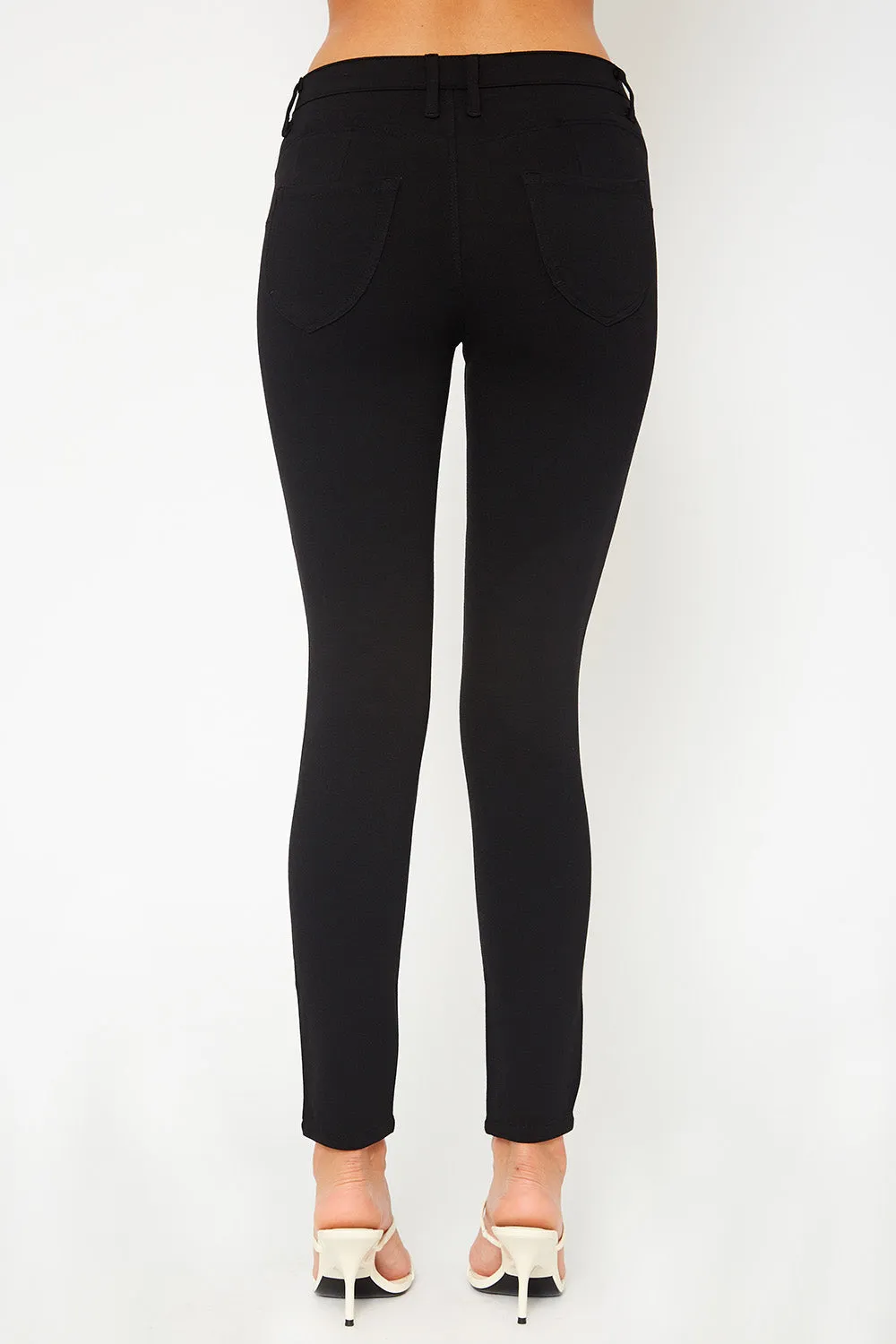 One button ponte black skinny pants