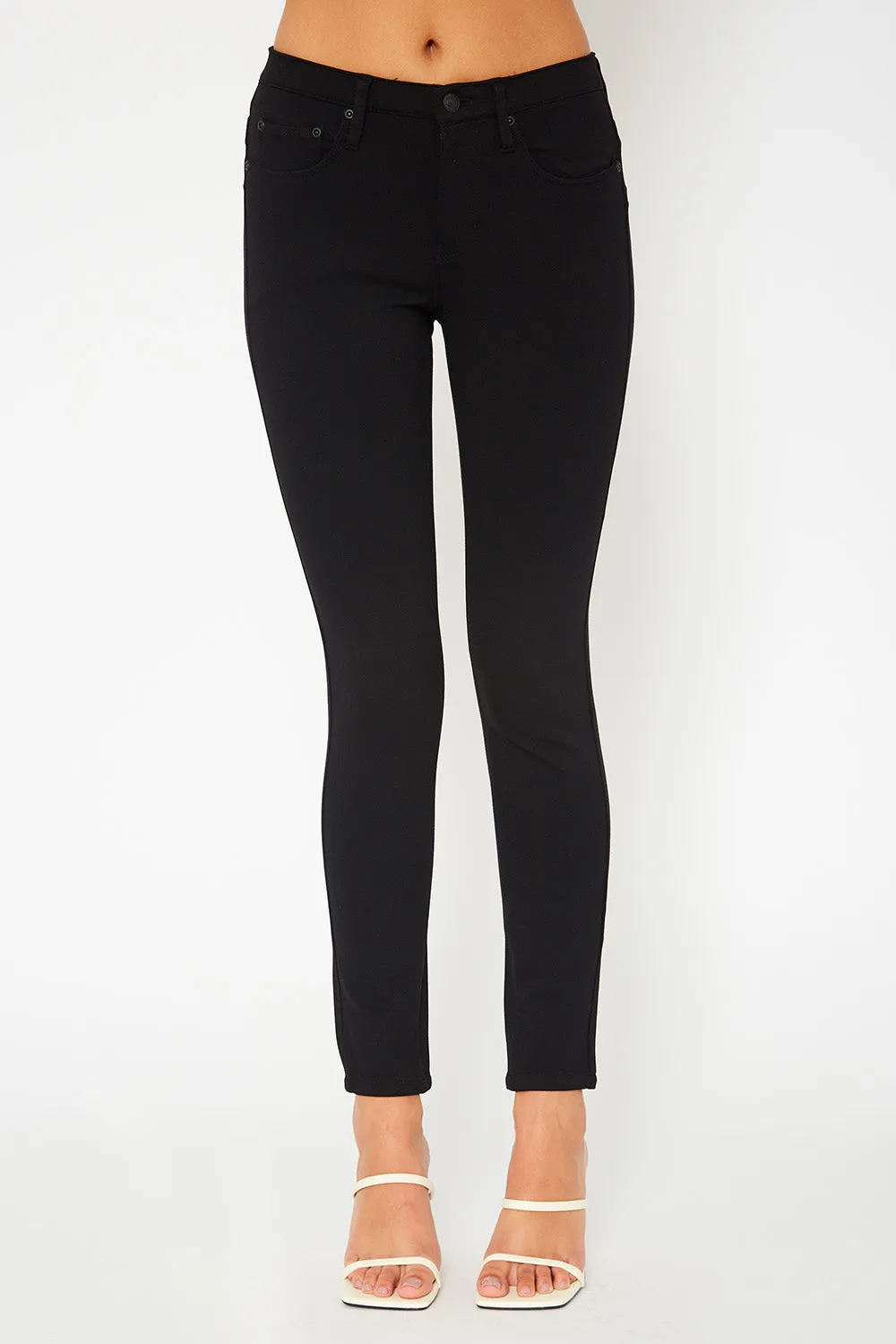 One button ponte black skinny pants