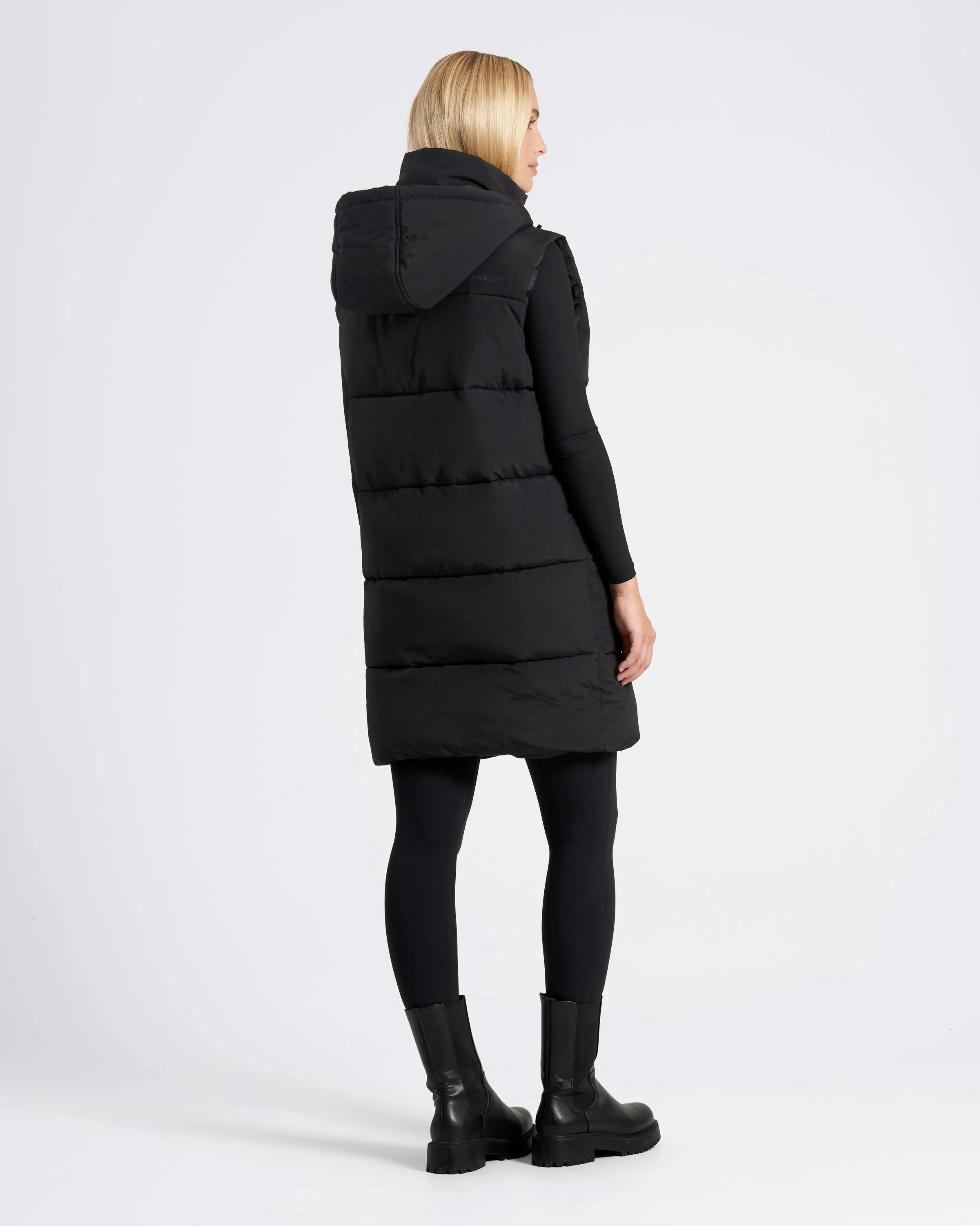 OUTSIDER Longline Baffle Gilet Black