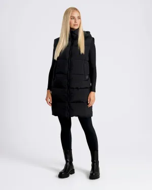 OUTSIDER Longline Baffle Gilet Black