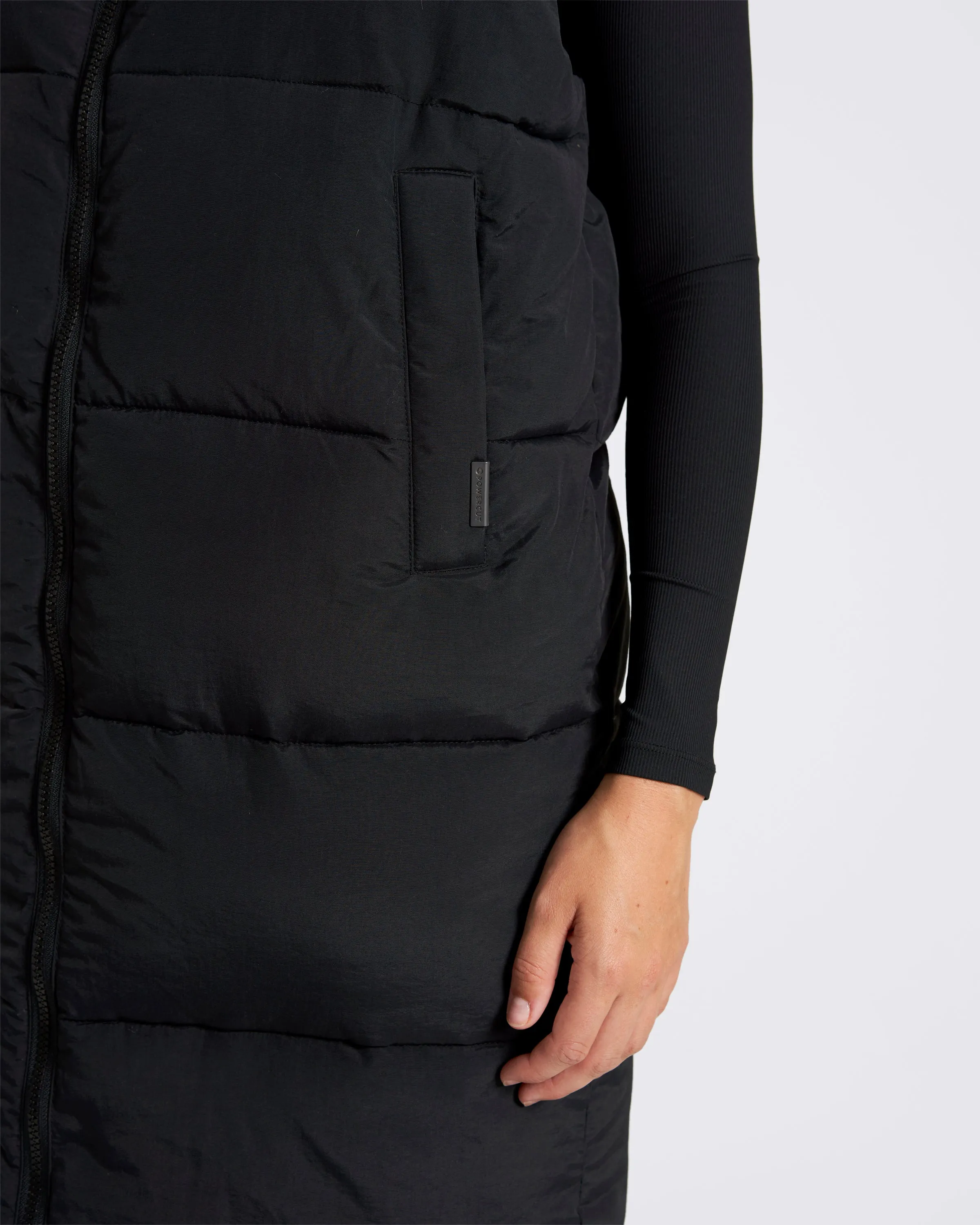 OUTSIDER Longline Baffle Gilet Black