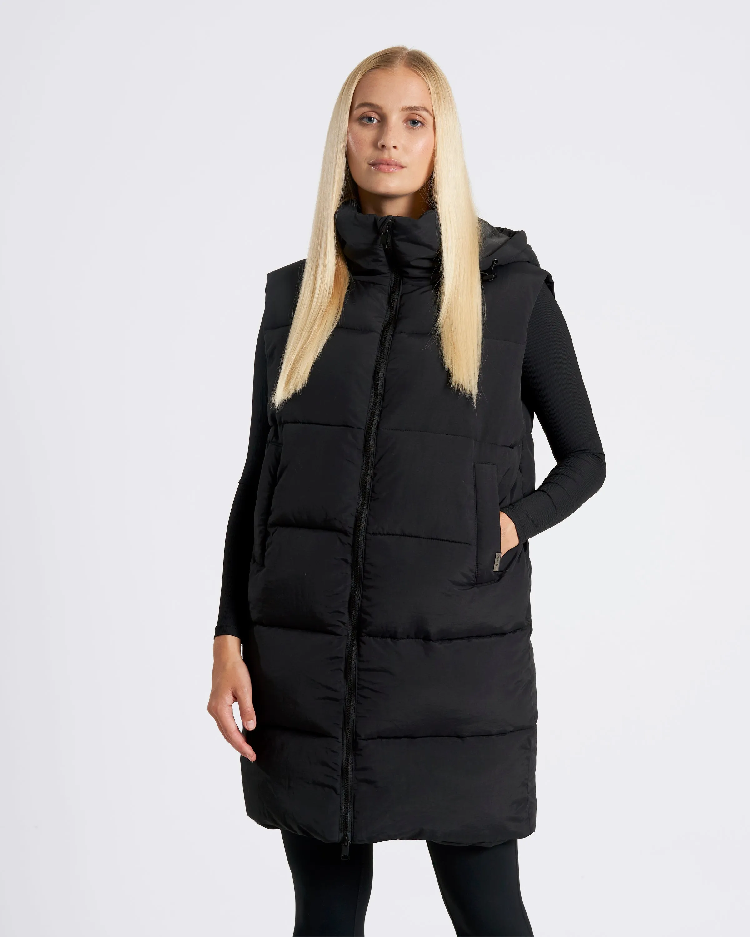 OUTSIDER Longline Baffle Gilet Black